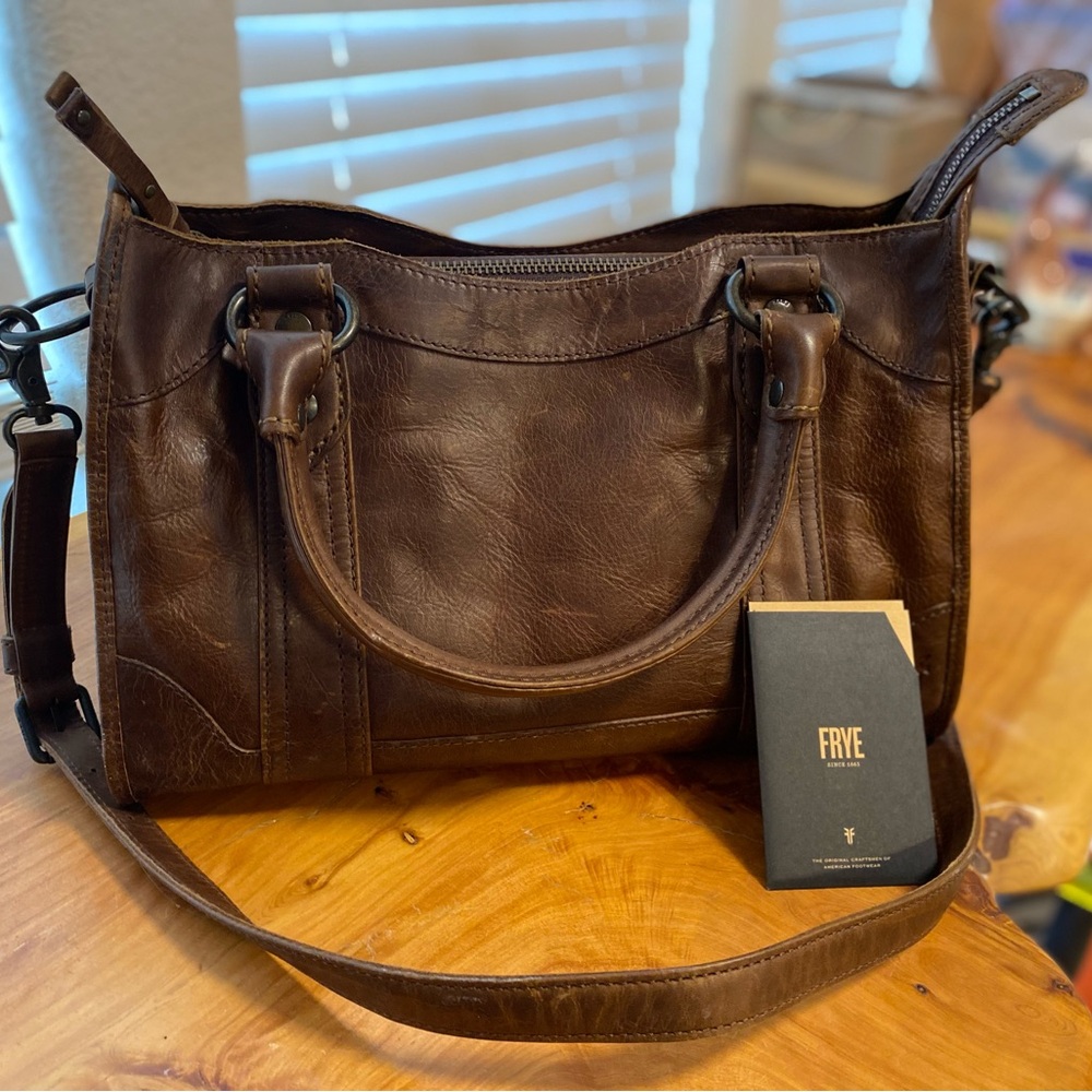 NWT Frye Melissa Satchel Dark Brown